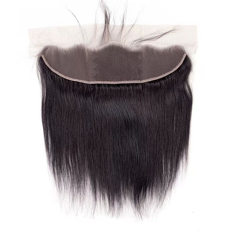 13x4 Lace Frontal Closure Ear to Ear HD Lace Frontal 12 Inch Brazilian Straight Frontal Lace Closure Virgin Human Hair Frontals Natural Black 150% Density