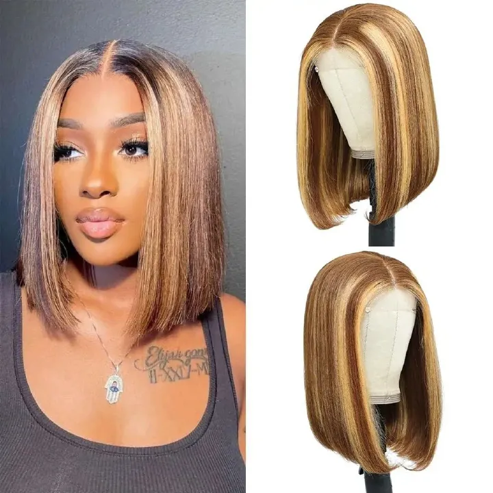 Glueless Short Bob Wig Human Hair, Upgraded 2x6 HD Lace Closure Wig 100% Virgin Vietnamese Hair, No Chemical Process Odor-Free, Pre Plucked Pre Cut Wear n' Go Wig Pre Bleached Knots Natural Black