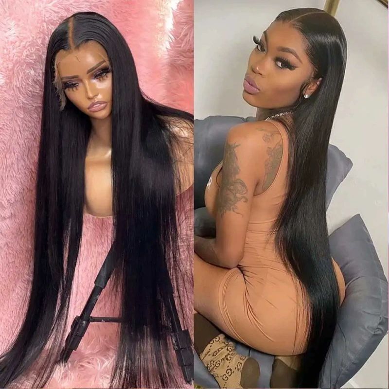 13x4 HD Lace Closure Wigs Human Hair Glueless Straight HD Lace Front Wigs Human Hair Pre Plucked 180 Density Wigs (30 Inch)