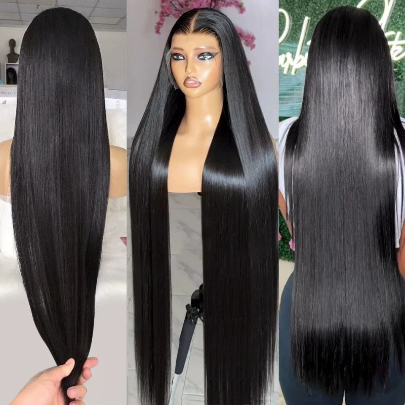 13x4 HD Lace Closure Wigs Human Hair Glueless Straight HD Lace Front Wigs Human Hair Pre Plucked 180 Density Wigs (30 Inch)