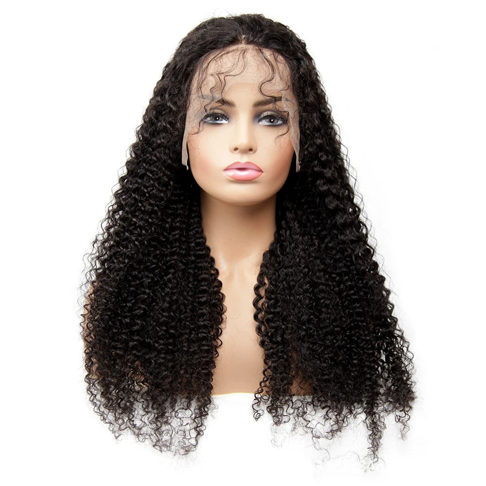 HD Lace Front Human Hair Wigs for Black Women Glueless Lace Front Wig 13x4 Kinky Curly Lace Front Wig Human Hair Pre Plucked Hairline Brazilian Hair Natural Color (26inch, Curly Wig)