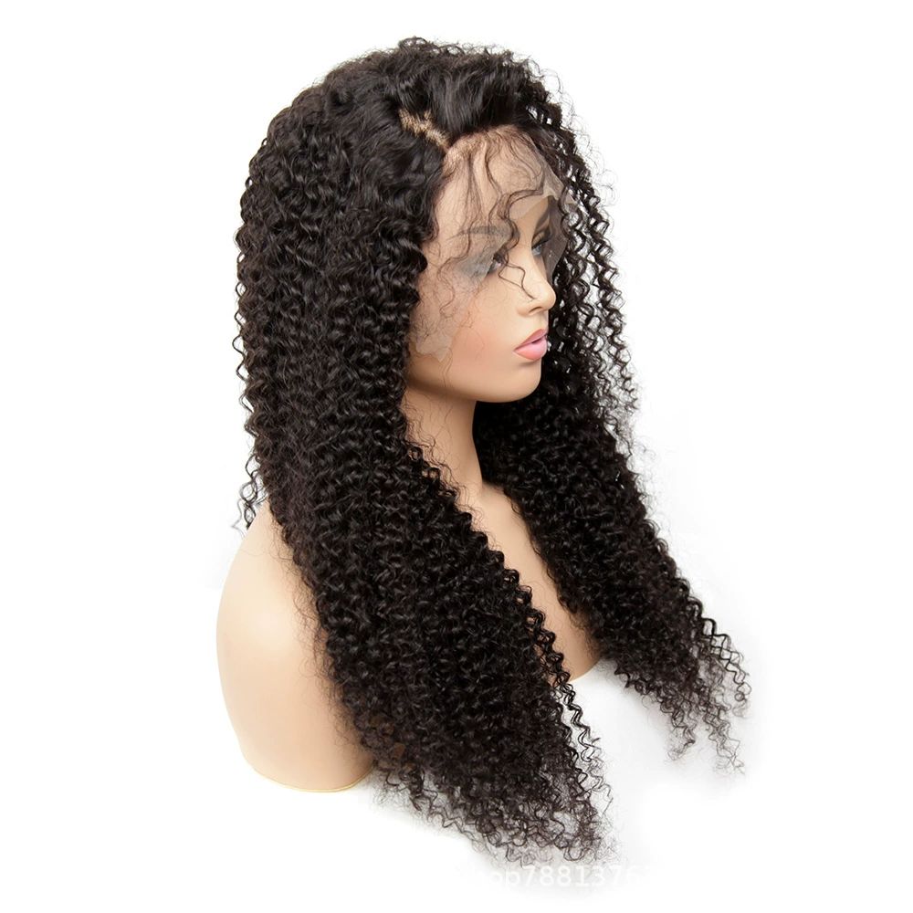 HD Lace Front Human Hair Wigs for Black Women Glueless Lace Front Wig 13x4 Kinky Curly Lace Front Wig Human Hair Pre Plucked Hairline Brazilian Hair Natural Color (26inch, Curly Wig)