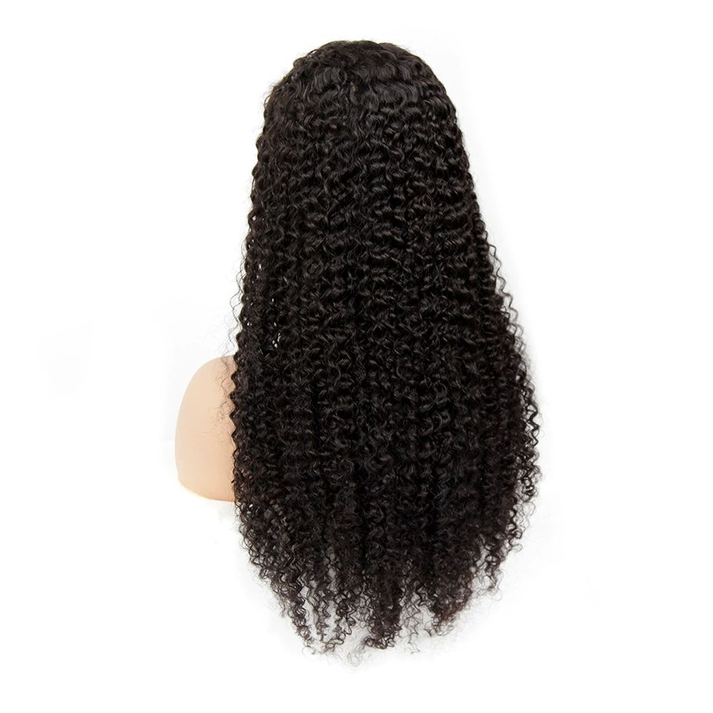 HD Lace Front Human Hair Wigs for Black Women Glueless Lace Front Wig 13x4 Kinky Curly Lace Front Wig Human Hair Pre Plucked Hairline Brazilian Hair Natural Color (26inch, Curly Wig)