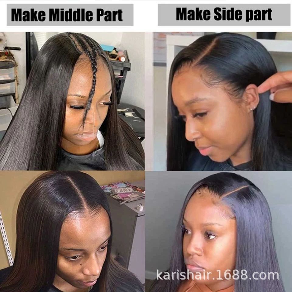 U Part Wig Human Hair Wigs For Black Women Brazilian Straight Human Hair Wigs None Lace Front Wig Glueless Natural Color U-part Wigs Hair Extension Clip(20inch, U-Part wig)