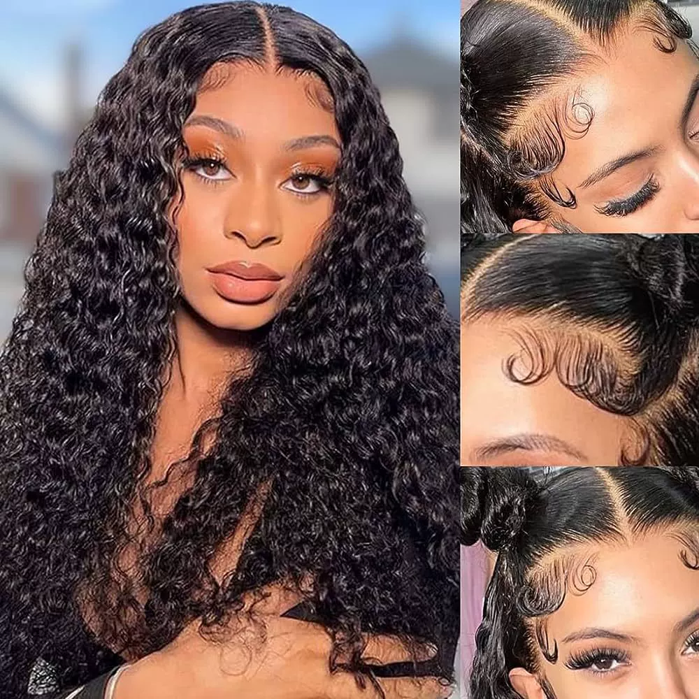 200% Density HD 4*4 Lace  Front Wigs Human Hair Loose Wave 100% Real Human Hair 15A Lace Space Loose Deep Wave Frontal Wig, No Synthetic Blend No Tangle No Shedding Triple Lifespan 3X