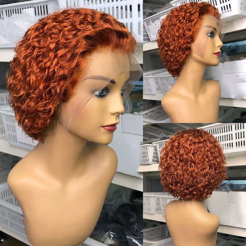 Unprocessed  Short Curly Pixie Cut Wig Human Hair,  Lace Front Human Hair Wigs for Black Women,  Layered Lightweight and Breathable Wig, Pixie Curly Wig WIth Lace Human Hair
