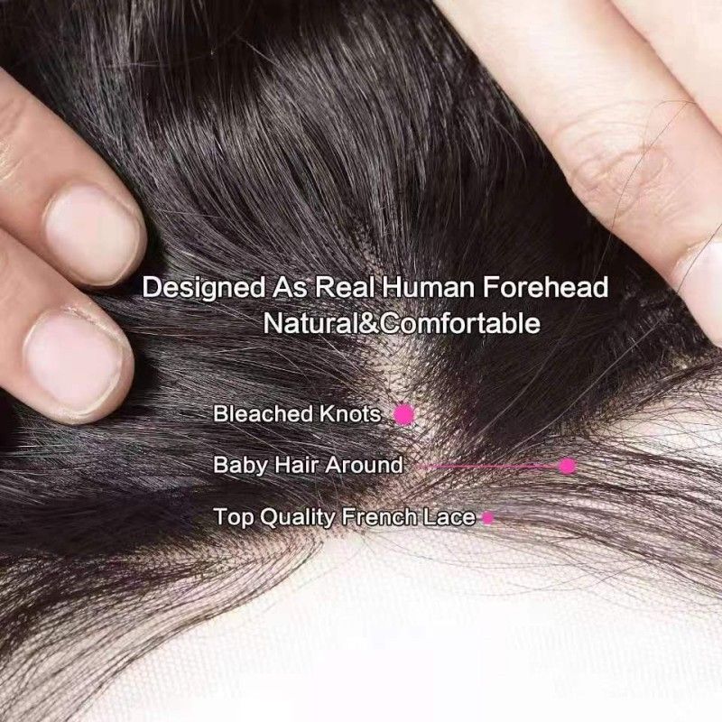 13x4 Lace Frontal Closure Ear to Ear HD Lace Frontal 12 Inch Brazilian Straight Frontal Lace Closure Virgin Human Hair Frontals Natural Black 150% Density