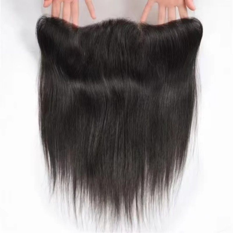 13x4 Lace Frontal Closure Ear to Ear HD Lace Frontal 12 Inch Brazilian Straight Frontal Lace Closure Virgin Human Hair Frontals Natural Black 150% Density