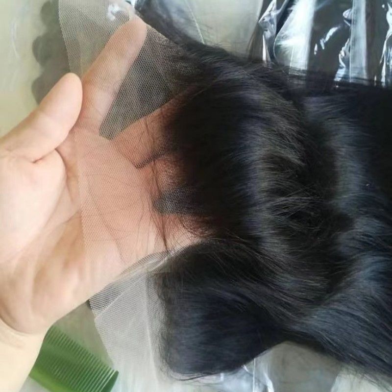 13x4 Lace Frontal Closure Ear to Ear HD Lace Frontal 12 Inch Brazilian Straight Frontal Lace Closure Virgin Human Hair Frontals Natural Black 150% Density