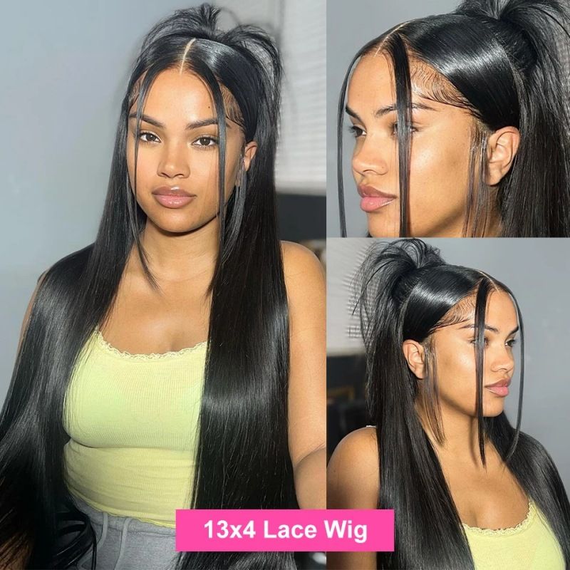 13x4 HD Lace Closure Wigs Human Hair Glueless Straight HD Lace Front Wigs Human Hair Pre Plucked 180 Density Wigs (30 Inch)
