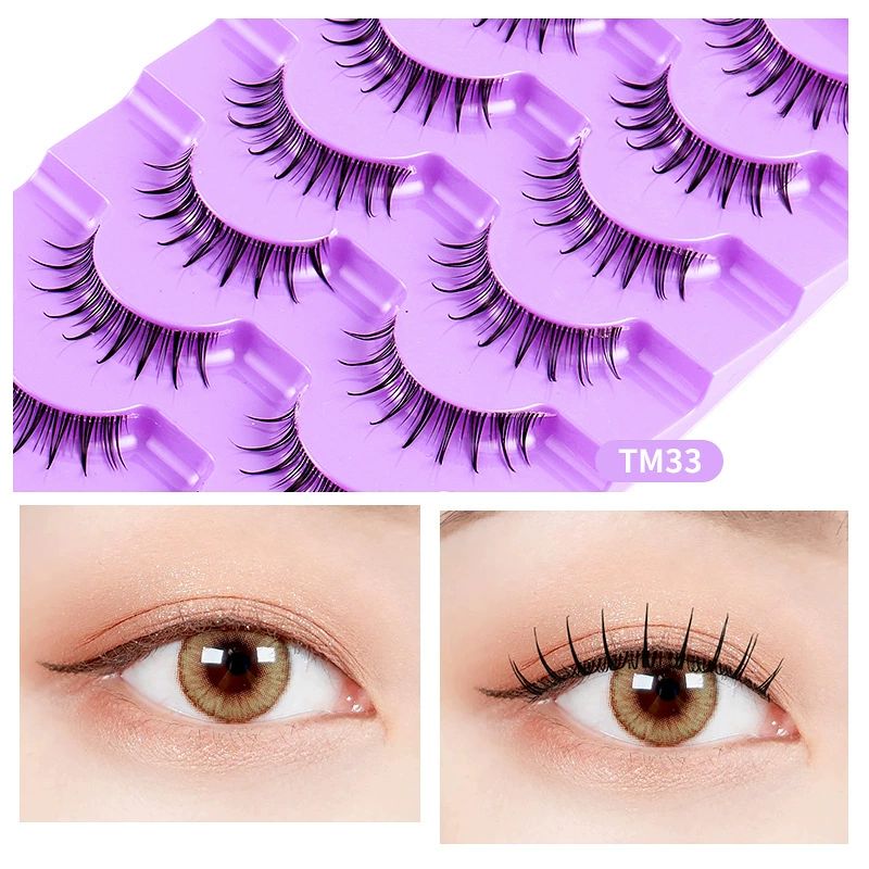 False Eyelashes 3D Lashes Natural Reusable - 7 Pairs Natural Fluffy False Eyelashes Gift for Beginners Eyelashes Natural Look Dramatic Lashes view 3