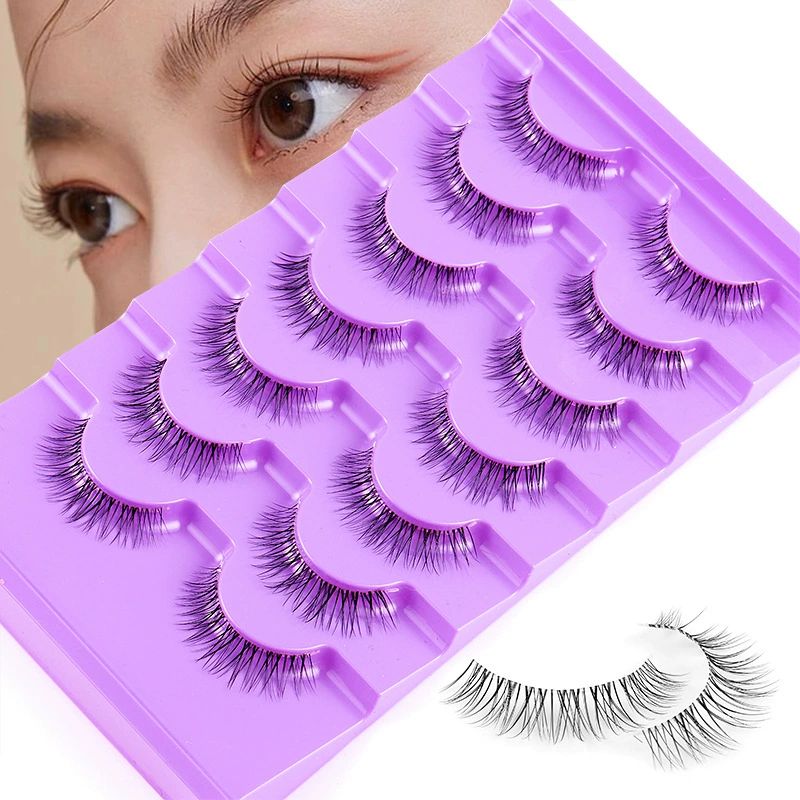 False Eyelashes 3D Lashes Natural Reusable - 7 Pairs Natural Fluffy False Eyelashes Gift for Beginners Eyelashes Natural Look Dramatic Lashes view 4