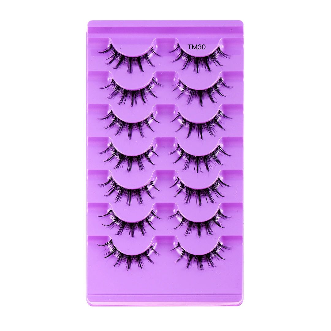 False Eyelashes 3D Lashes Natural Reusable - 7 Pairs Natural Fluffy False Eyelashes Gift for Beginners Eyelashes Natural Look Dramatic Lashes view 7