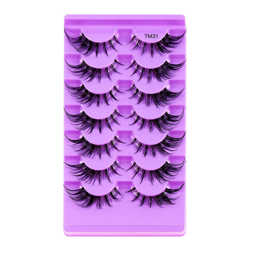 False Eyelashes 3D Lashes Natural Reusable - 7 Pairs Natural Fluffy False Eyelashes Gift for Beginners Eyelashes Natural Look Dramatic Lashes view 8