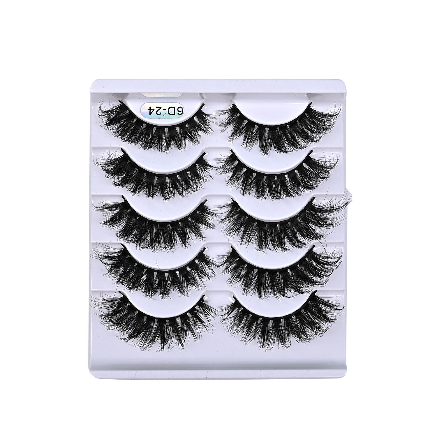 Wispy False Eyelashes Mink Lashes Natural Look Cat Eye Lashes Pack 10 Pairs Fake Eyelashes Like Extensions 5D Volume Strip Lashes 18mm Mink Eyelashes