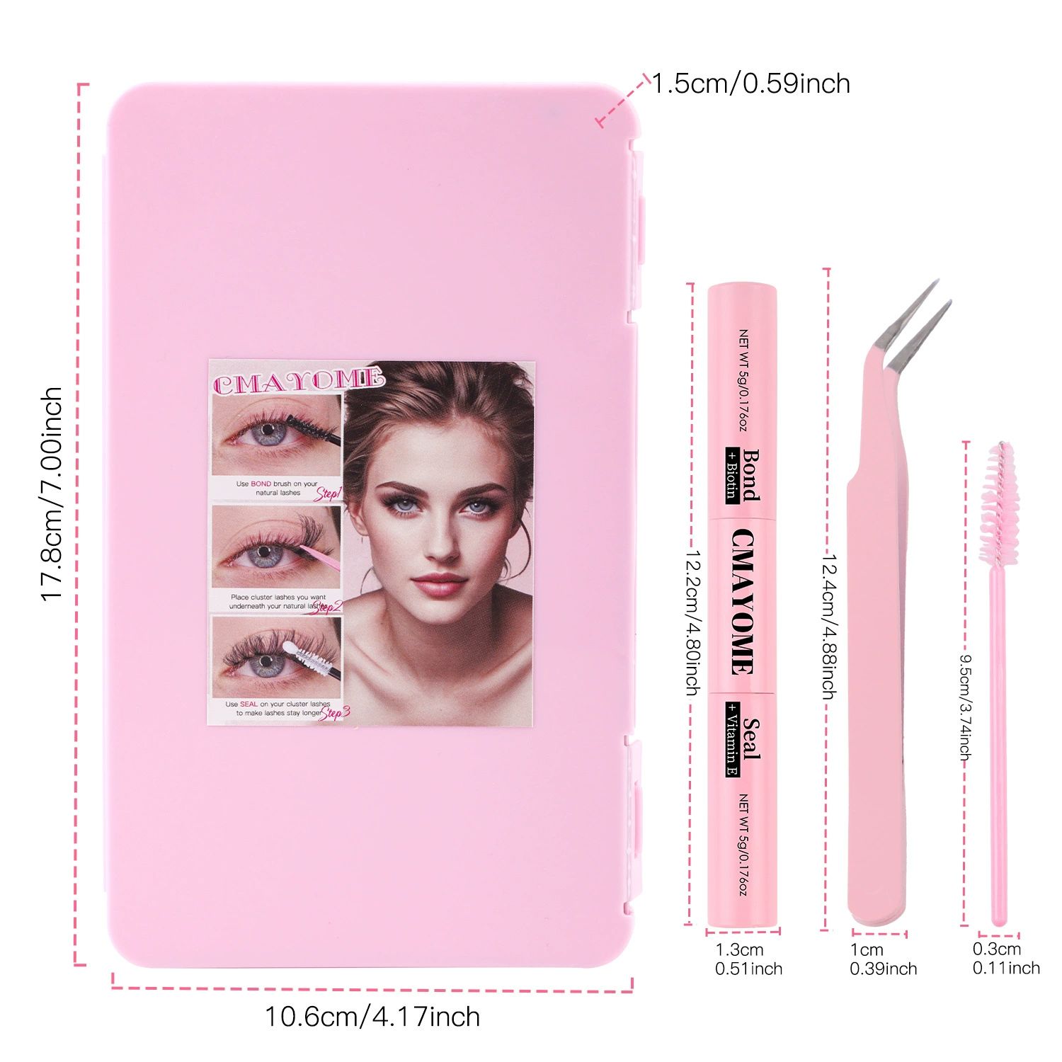 Lash Clusters Kit, 640 Pcs Eyelashes Clusters Extensions Kit 9-16mm Individual Lashes D Curl Fluffy Wispy False Eyelashes, with Bond Seal Remover Tweezers Brush DIY (40D+50D+60D+80D Kit 9-16 mm)