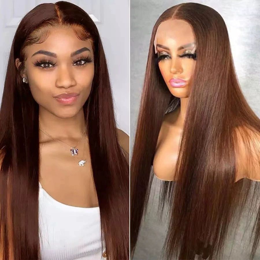 13x4 HD Lace with Ear Tape Black Straight Lace Front Wigs Clueless Human Hair Wigs Long Straight Wigs for Black Women(26 Inch)