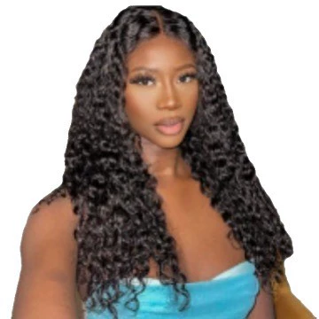 13*4 Water Wave Glueless Human Hair Wig Pre Cut Lace Front Wig Pre Plucked Ready to Go Long Black Wig For Women (18 Inch & Precut Lace)