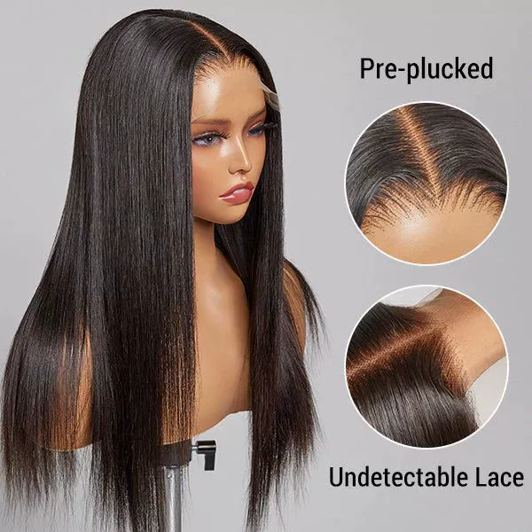Wear and Go Glueless Wigs Pre Cut 180% Density 6x4 Ready to Wear Glueless Wigs Straight for Black Women 22 Inch