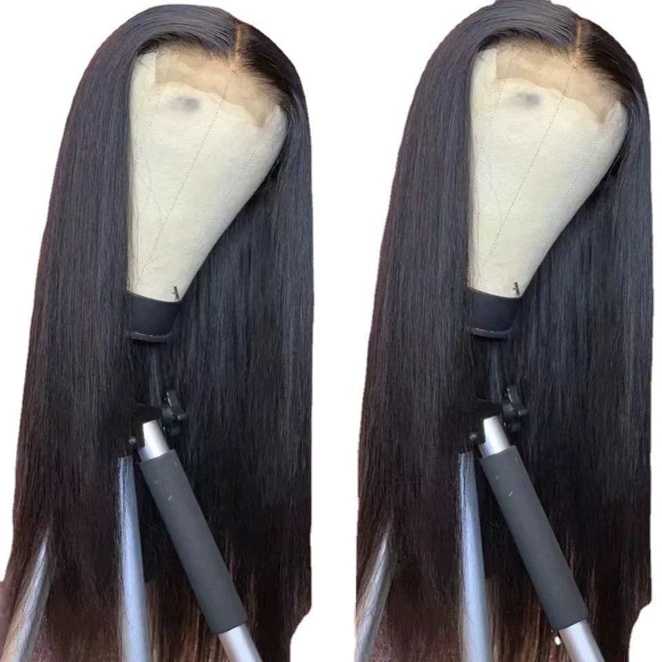 Straight Wigs Full Lace Frontal Wigs  Real Hd Full Large Lace Space Pre Plucked Natural Hairline 180% Density 15A Wigs Tiny Knots Natural Black