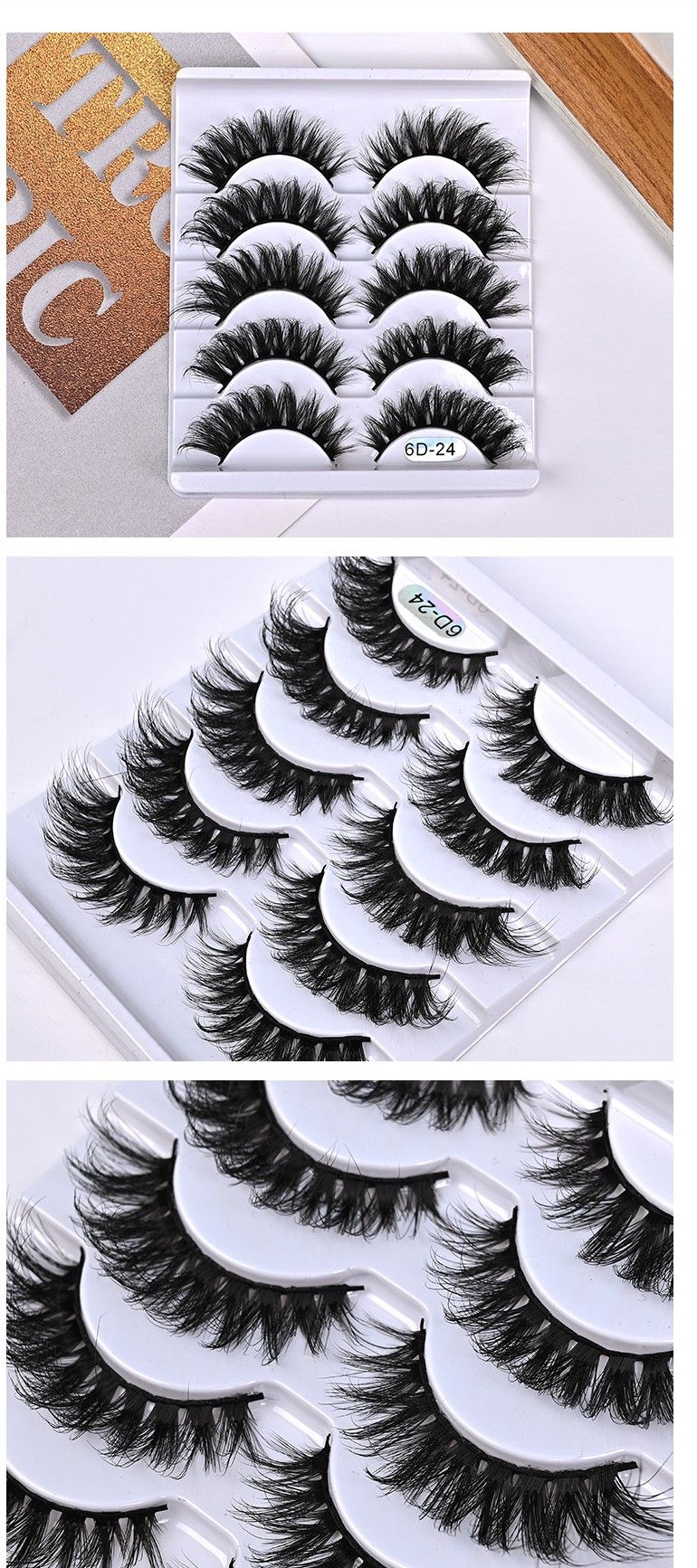 Wispy False Eyelashes Mink Lashes Natural Look Cat Eye Lashes Pack 10 Pairs Fake Eyelashes Like Extensions 5D Volume Strip Lashes 18mm Mink Eyelashes