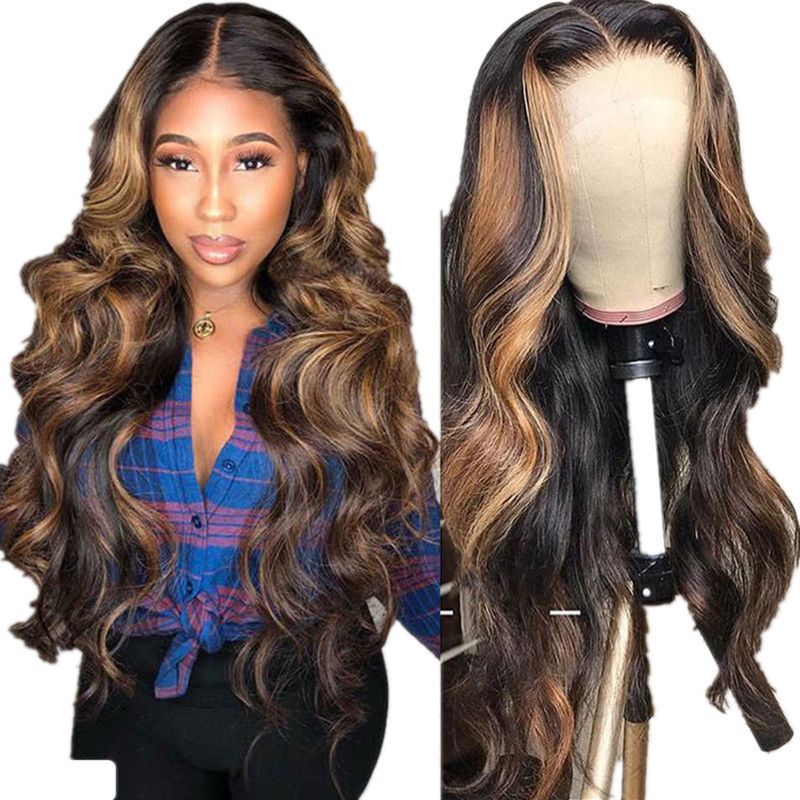 Body Wave Lace Front Wigs Wear and Go Glueless Women Wig Human Hair 180% Density Glueless HD Transparent No Lace Frontal Wigs Wig for Women (24 Inch)