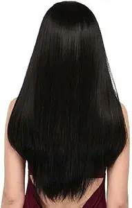 30 Inch 13x6 Straight Lace Front Wigs Thin HD Synthetic Human Hair  Glueless Pre Plucked Bleached Tiny Knots Full Lace Frontal Wig Upgraded 14A Soft Hair 200 Dentisty Black Wig