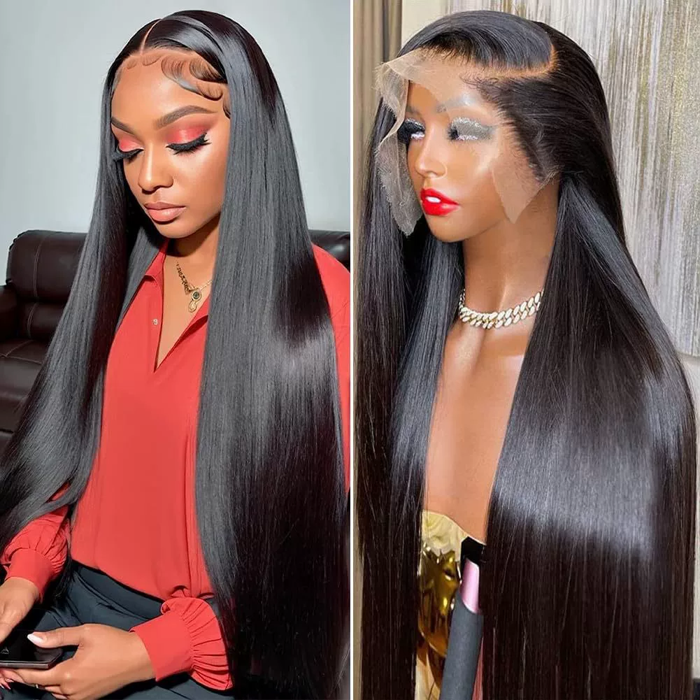 13x6 HD Lace Front Wigs  Hair 28 Inch Glueless Straight 100%  lace Front Wigs for Black Women 13x6 Lace Frontal Wig