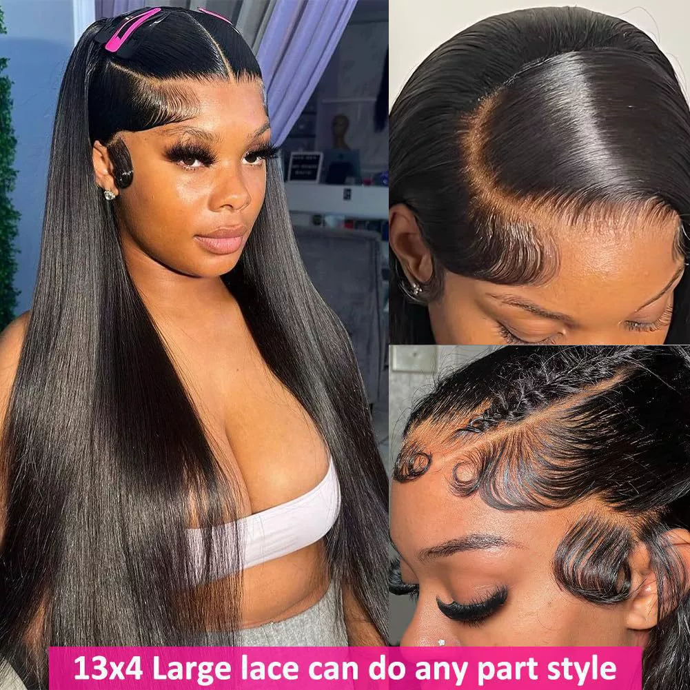 13x6 HD Lace Front Wigs  Hair 28 Inch Glueless Straight 100%  lace Front Wigs for Black Women 13x6 Lace Frontal Wig