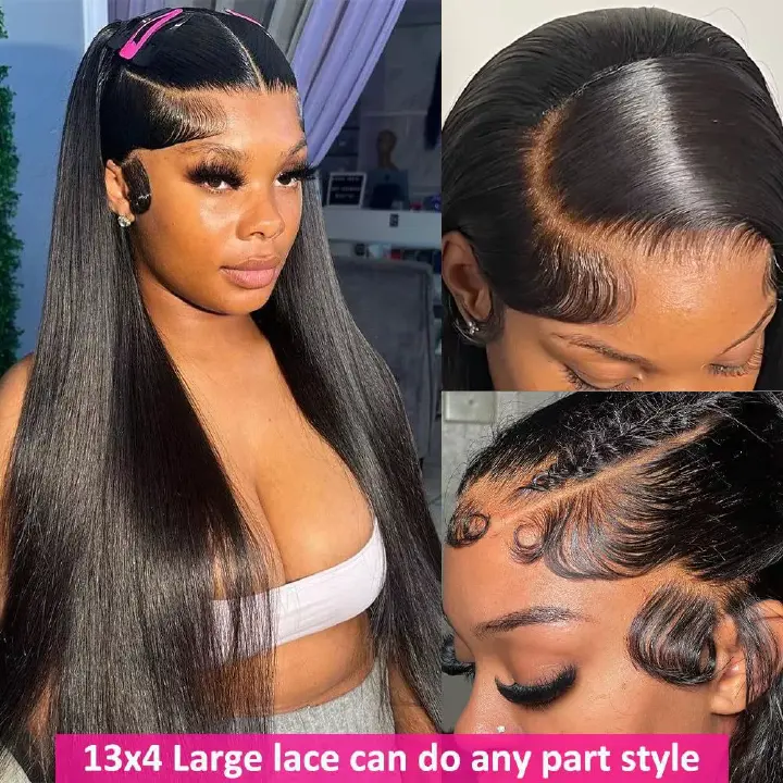 13x6 HD Lace Front Wigs  Hair 28 Inch Glueless Straight 100%  lace Front Wigs for Black Women 13x6 Lace Frontal Wig
