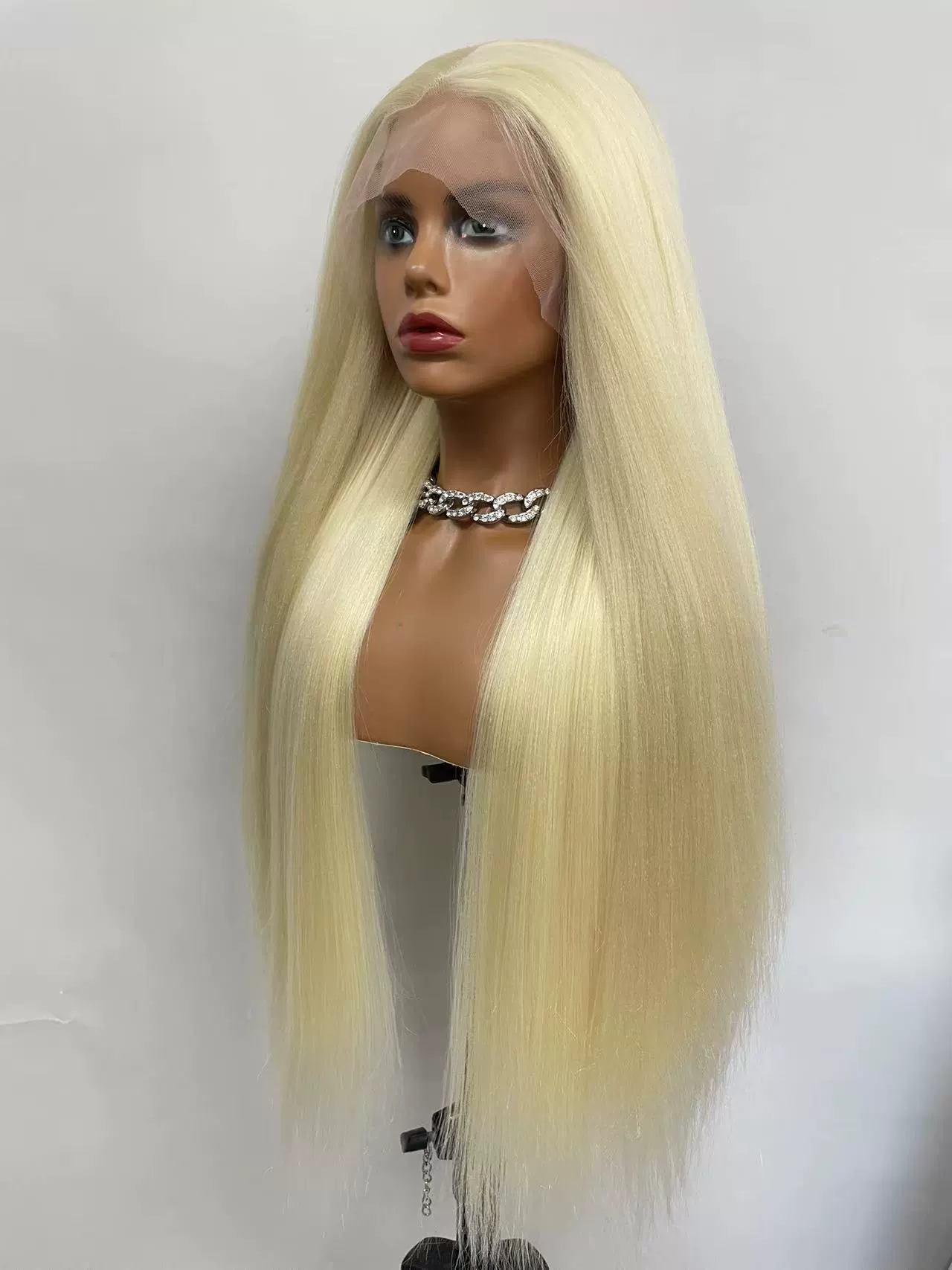 20 Inch Straight Lace Front Wig 210% Density Women Wig Pre Made Glueless Wig Pre Plucked No Glue Wear and Go HD Lace Closure for Beginners (Natural Black)