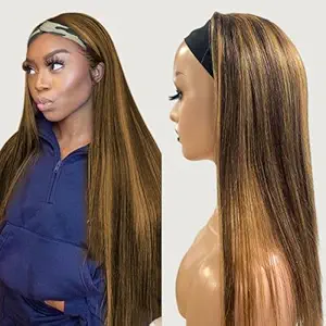 Wig Hair Straight 18 Inch 4/27 Highlight  Wigs for Black Women Glueless None Lace Front Blonde Wigs Hair Wigs 150% Density