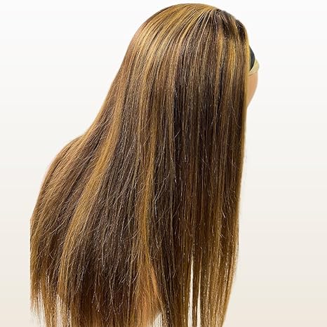 Wig Hair Straight 18 Inch 4/27 Highlight  Wigs for Black Women Glueless None Lace Front Blonde Wigs Hair Wigs 150% Density