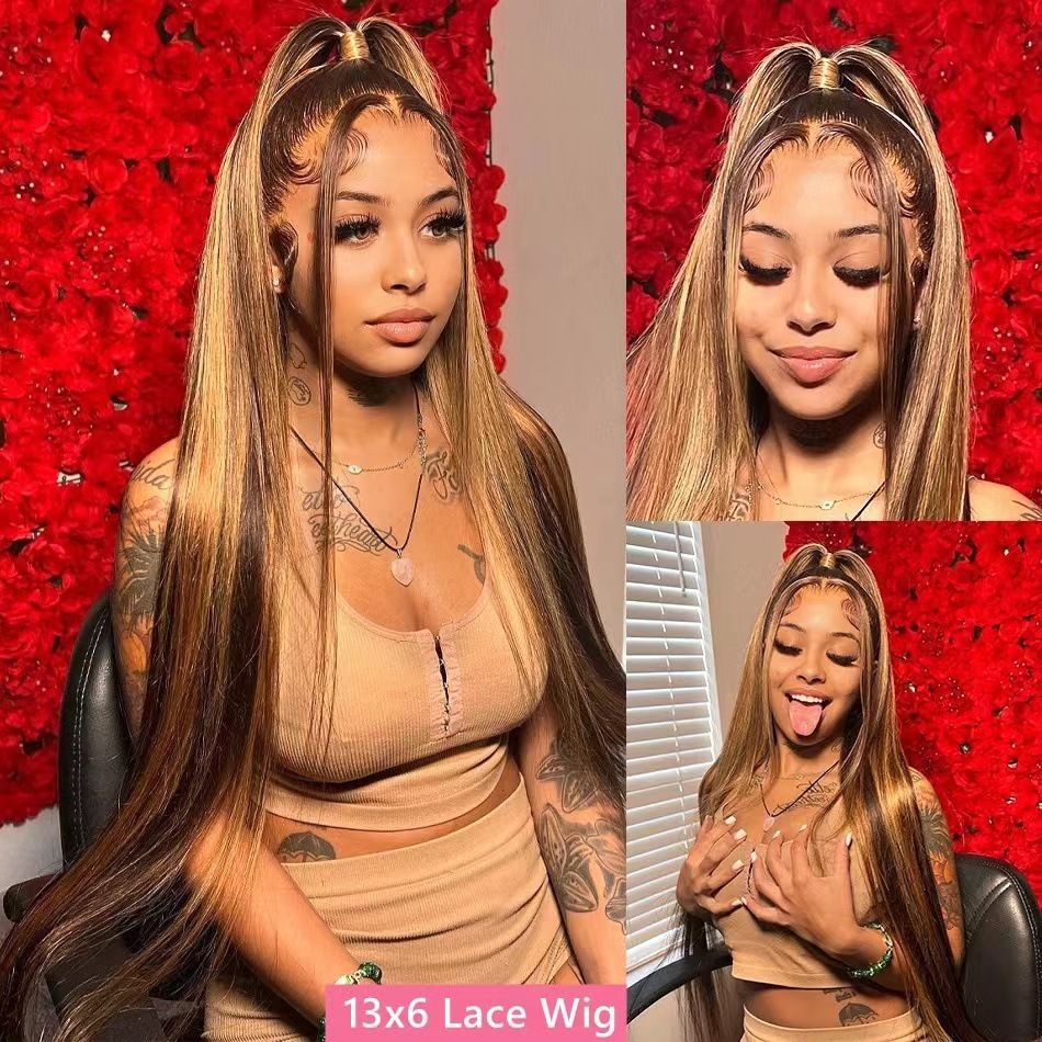 13x6 HD Lace Front Wigs  Hair 28 Inch Glueless Straight 100%  lace Front Wigs for Black Women 13x6 Lace Frontal Wig