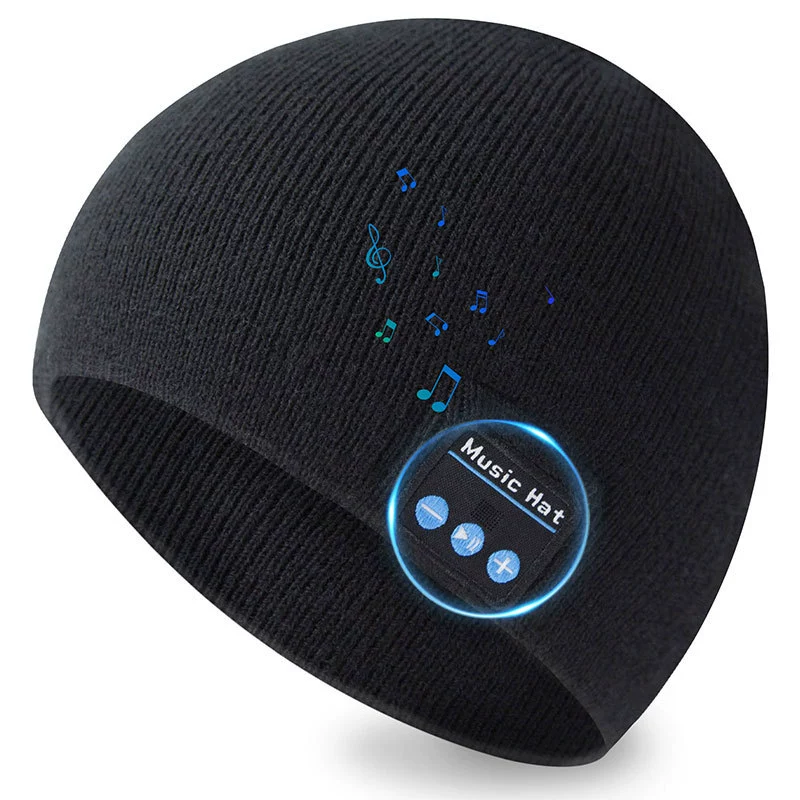 Bluetooth Beanie Hat with Light, Headlamp Cap with Headphones and Built-in Speaker Mic, Gifts for Men Women Teen