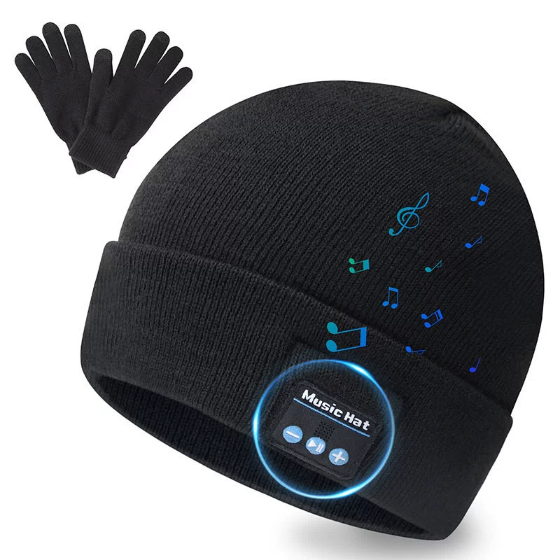 Bluetooth Beanie Hat with Light, Headlamp Cap with Headphones and Built-in Speaker Mic, Gifts for Men Women Teen