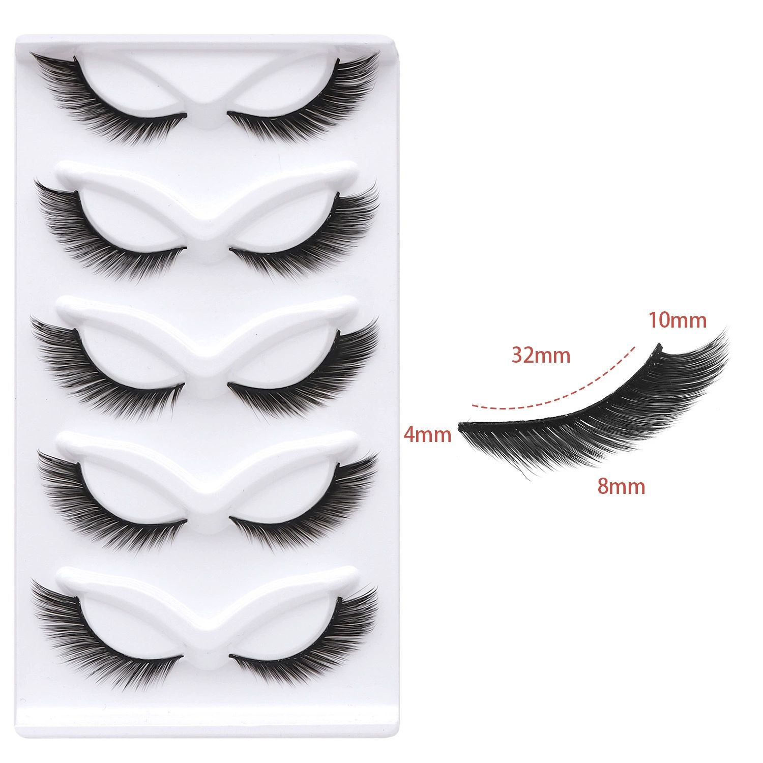 5pairs False Eyelash Strips Comfortable Fake Lashes for Everyday and Special Occasions Lightweight Easy to Apply for Dramatic Looks view 8