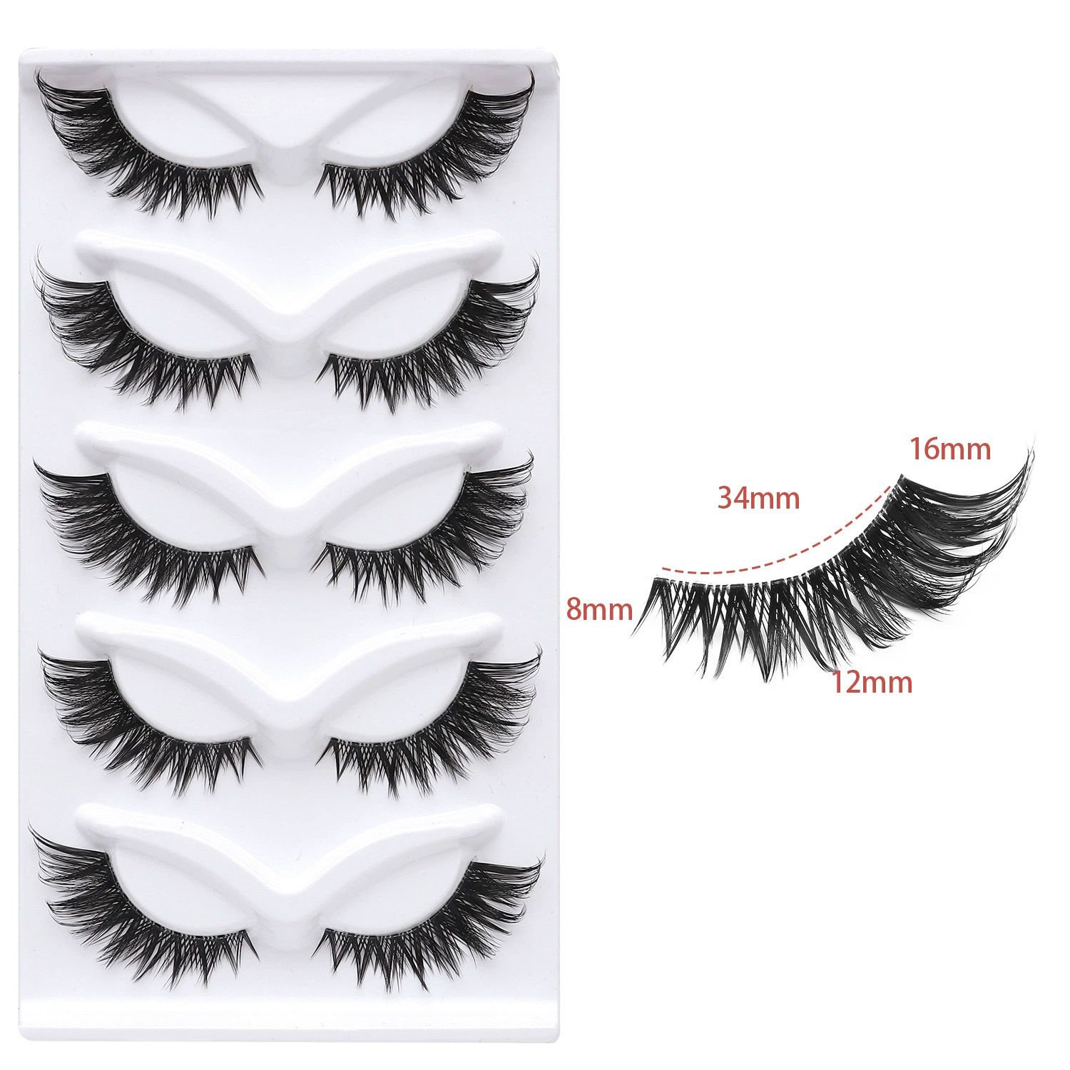 5pairs False Eyelash Strips Comfortable Fake Lashes for Everyday and Special Occasions Lightweight Easy to Apply for Dramatic Looks view 4