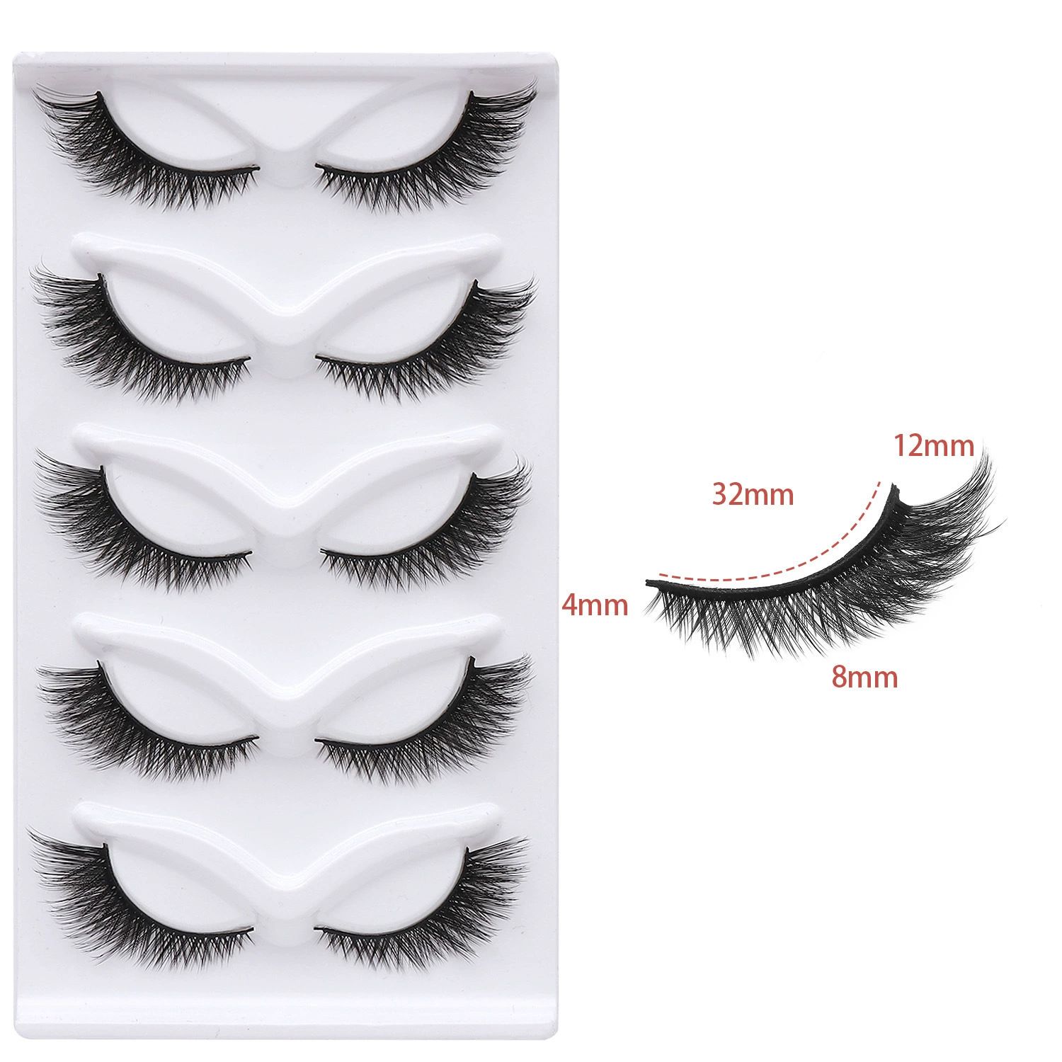 5pairs False Eyelash Strips Comfortable Fake Lashes for Everyday and Special Occasions Lightweight Easy to Apply for Dramatic Looks view 7