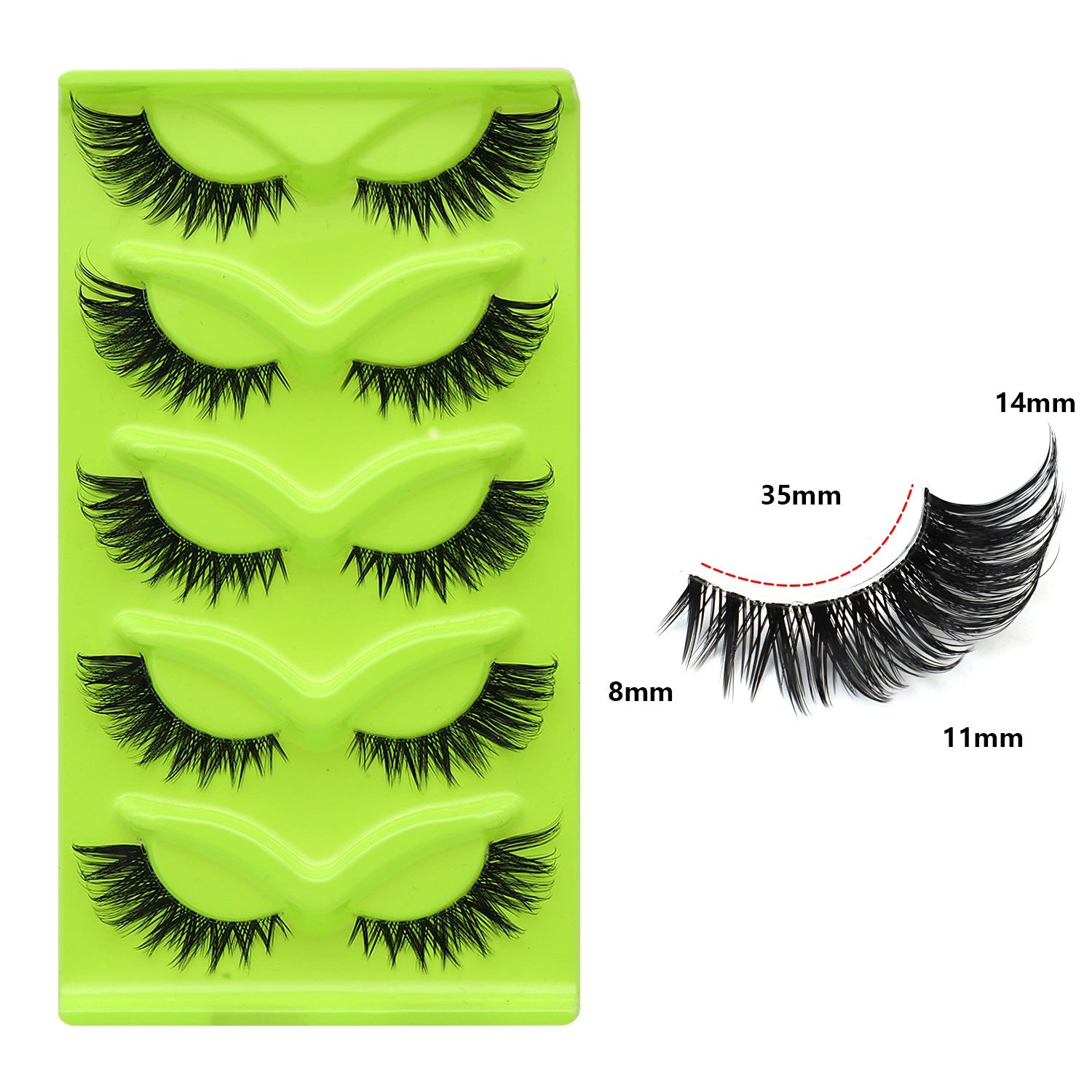 5 pairs Wispy Cat Eye Lashes Wispy False Eyelashes Natural look Eyelashes (CAT)