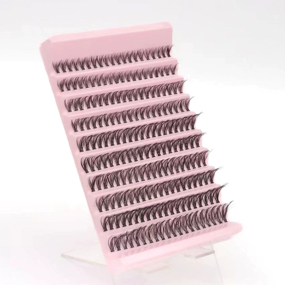 Segmental False Eyelash Set | 200pcs 30D/40D/60D/80D Natural Volume Lash Clusters | DIY at Home, Perfect for Daily and Special Occasions False Eyelashes (80D)With glue+tweezers+brush