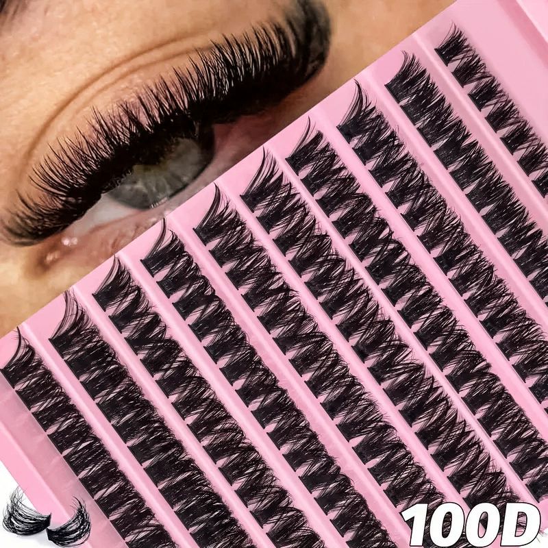 Segmental False Eyelash Set | 200pcs 30D/40D/60D/80D Natural Volume Lash Clusters | DIY at Home, Perfect for Daily and Special Occasions False Eyelashes (80D)With glue+tweezers+brush