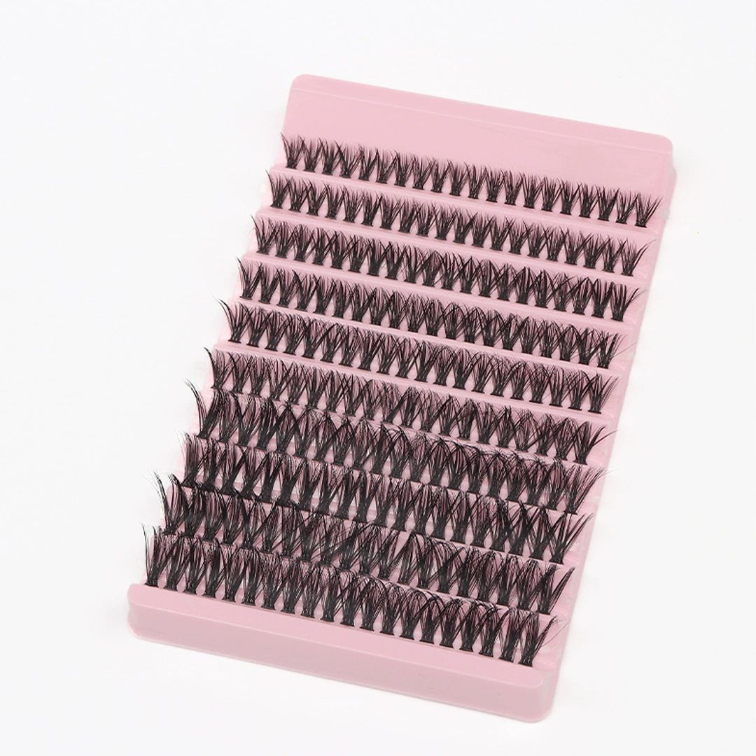 Segmental False Eyelash Set | 200pcs 30D/40D/60D/80D Natural Volume Lash Clusters | DIY at Home, Perfect for Daily and Special Occasions False Eyelashes (80D)With glue+tweezers+brush