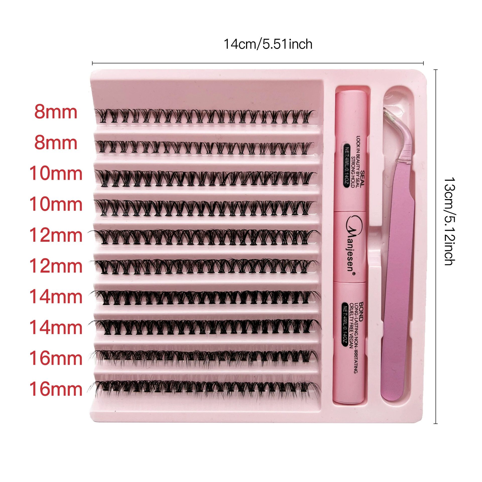 Lash Extension Kit DIY Colored Lash Clusters Kit Cluster Lashes Eyelash Extension Kit Individual Lashes with Lash Bond and Seal,Lash Tweezers Natural Look