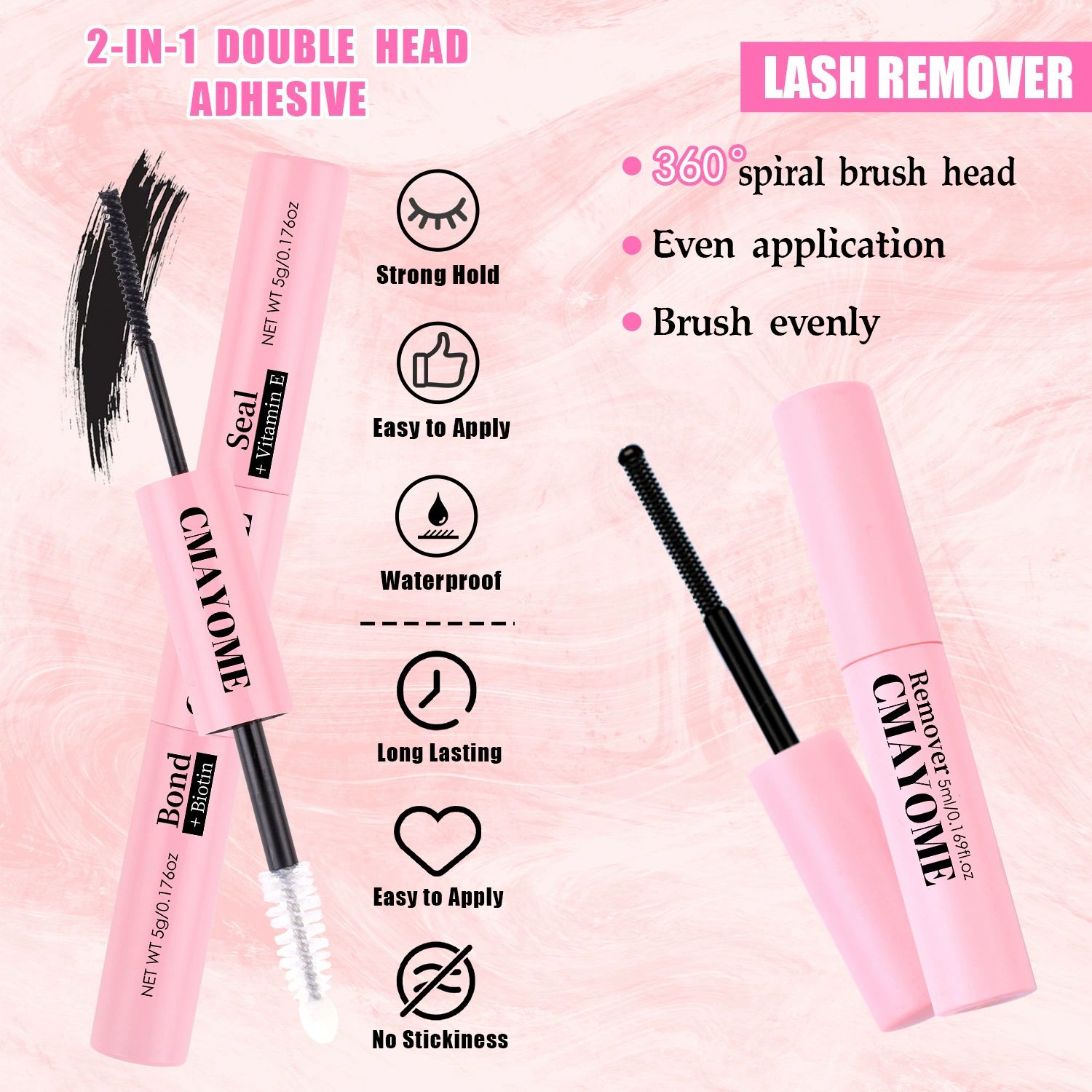 Individual Cluster False Eyelashes Set, 640 Pieces, 3D/4D/5D Mixed Styles, Black, Self-adhesive Application Can be applied in 3 seconds view 6