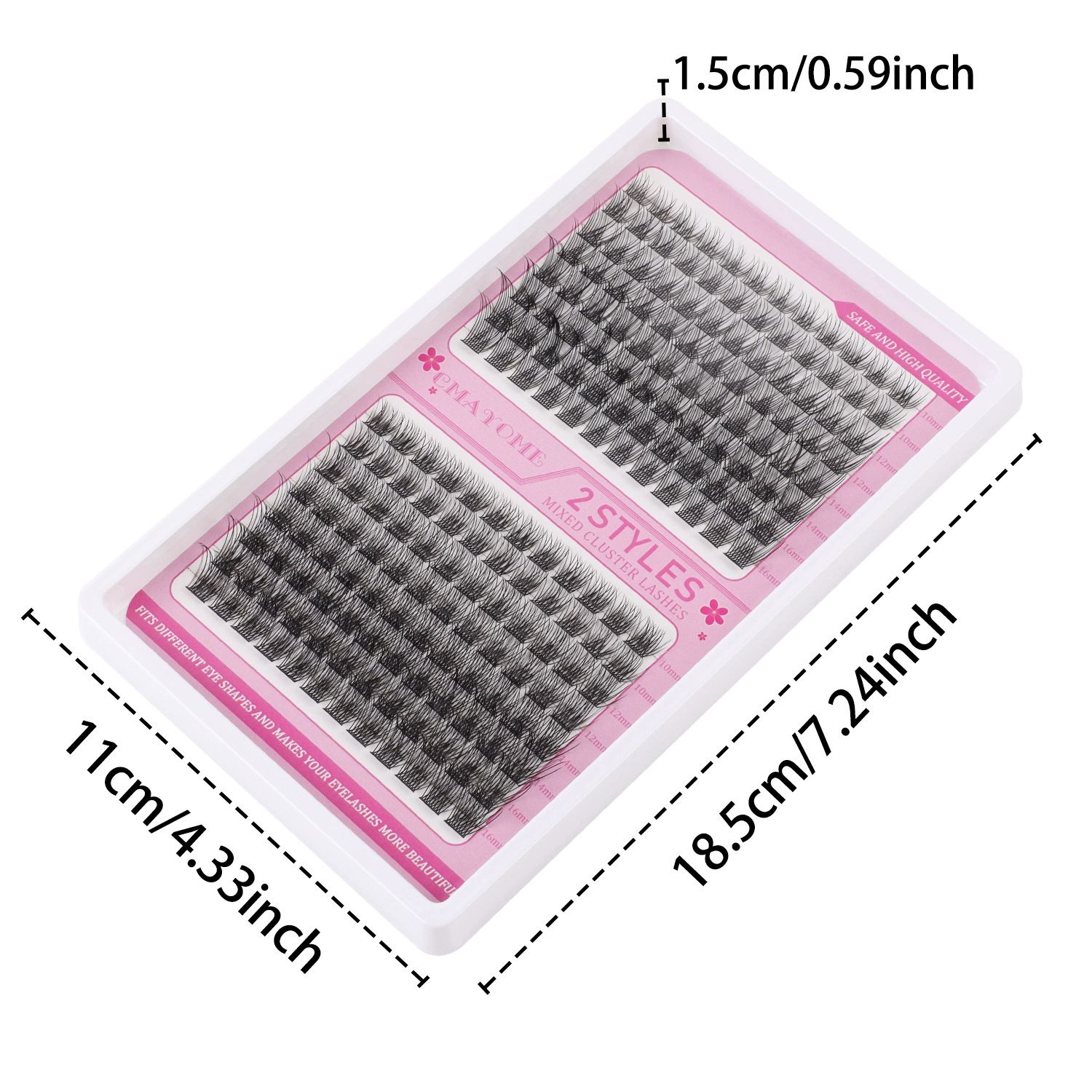 Individual Cluster False Eyelashes Set, 640 Pieces, 3D/4D/5D Mixed Styles, Black, Self-adhesive Application Can be applied in 3 seconds view 5