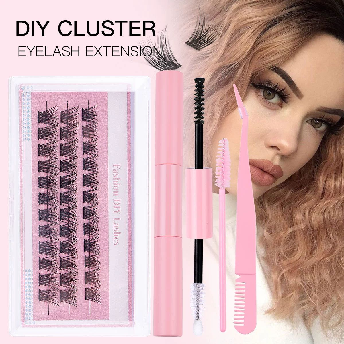 Lash Clusters Eyelash Extension 60 Pcs Lash Clusters With 30D and 40D Curl, 12mm-14mm-10mm Mix Lengths, Contact Lens Friendly, Easy to Apply, Reusable Strip Lashes (30D Lashes+ set)