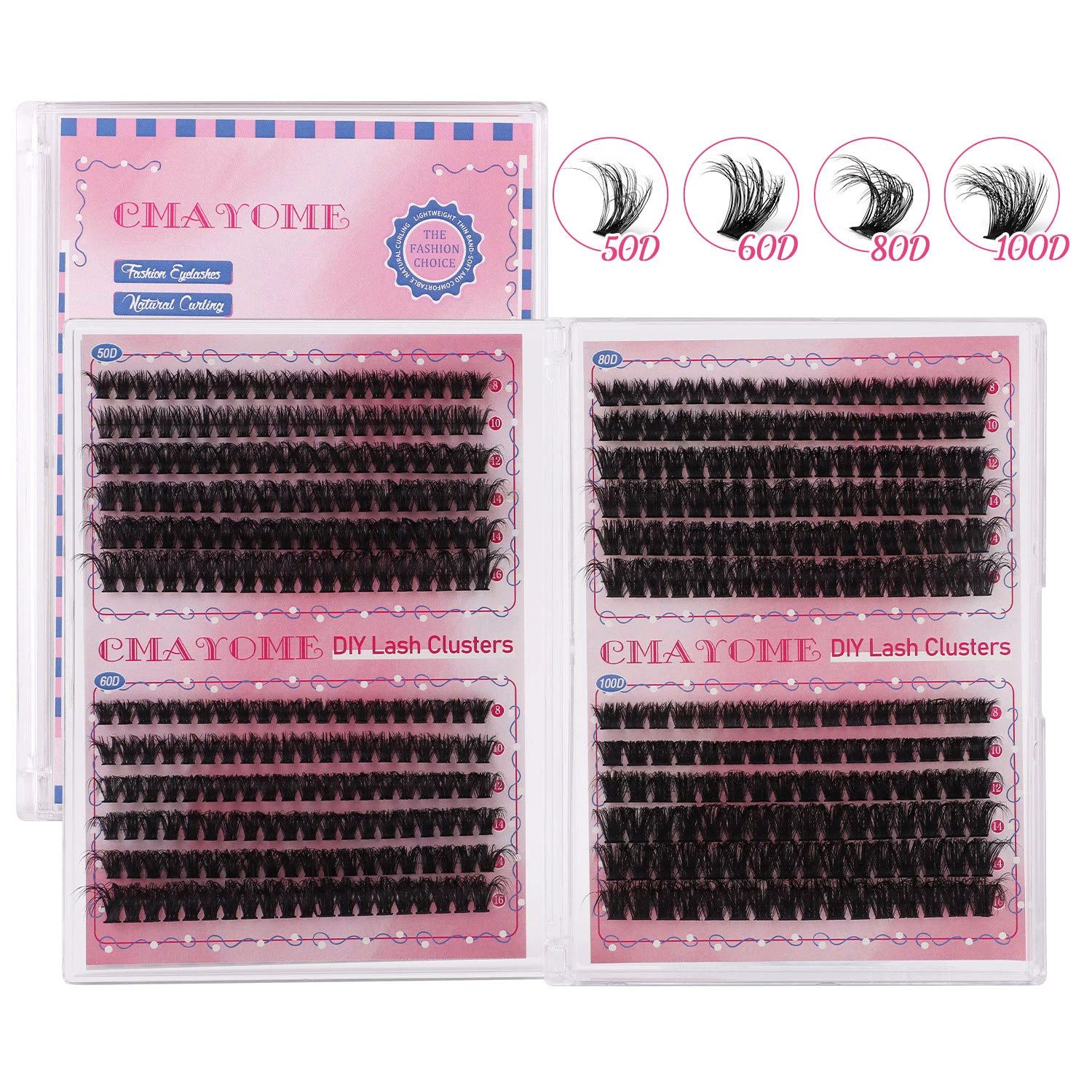 Cluster Eyelash Extensions Fluffier 10-16mm Wispy Lash Clusters 100D Thick Volume Individual Lashes D Curly Eyelash Clusters 480pcs DIY Lash Extension at Home for Beginners