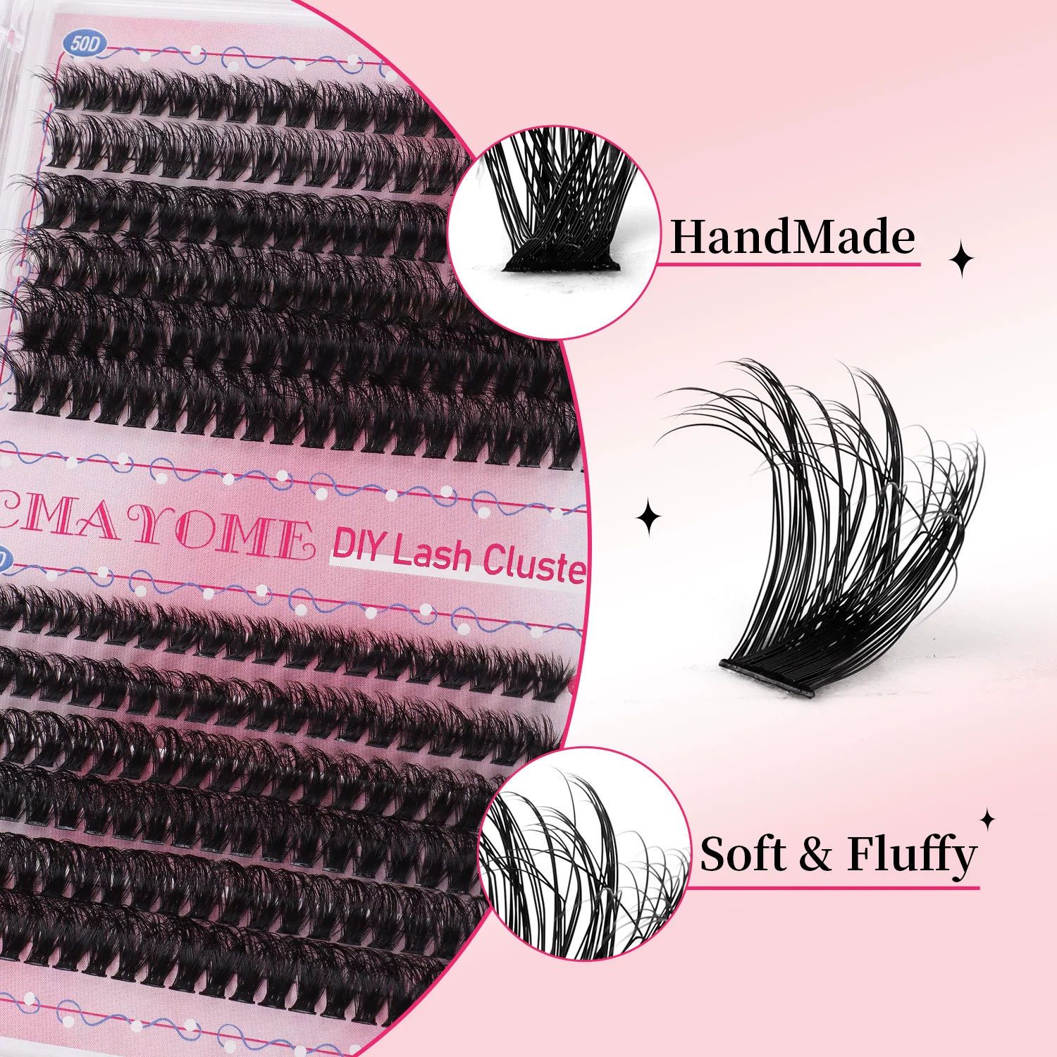 Cluster Eyelash Extensions Fluffier 10-16mm Wispy Lash Clusters 100D Thick Volume Individual Lashes D Curly Eyelash Clusters 480pcs DIY Lash Extension at Home for Beginners