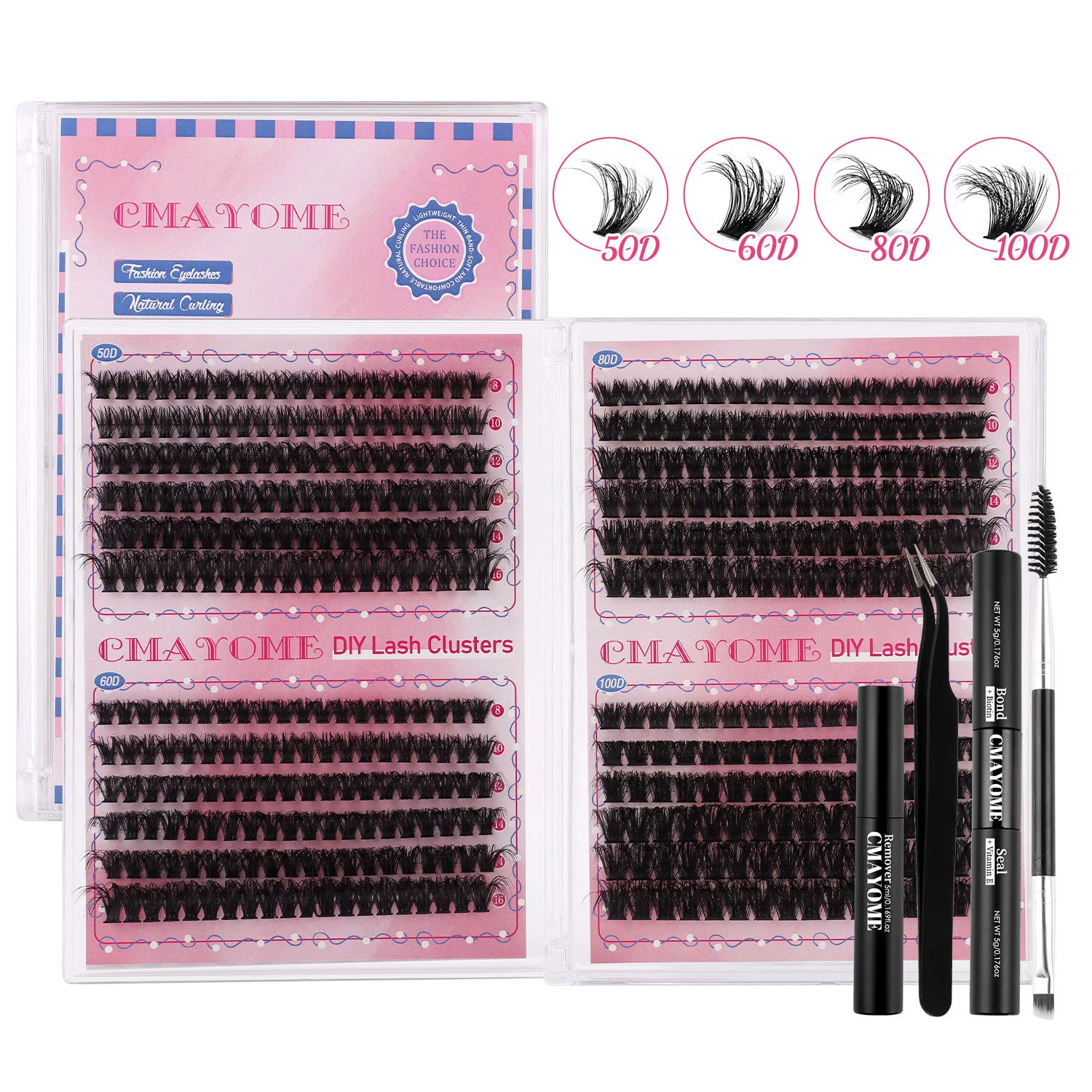Cluster Eyelash Extensions Fluffier 10-16mm Wispy Lash Clusters 100D Thick Volume Individual Lashes D Curly Eyelash Clusters 480pcs DIY Lash Extension at Home for Beginners